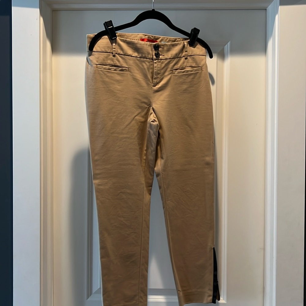 Anthropologie Cartonnier “Charlie” ankle zip cropped khakis